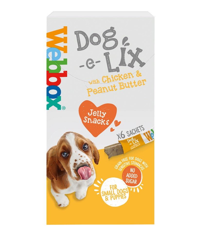 Webbox Dog-e-Lix Jelly Chicken & Peanut Butter Creamy Treat 11 x 90g, Webbox,