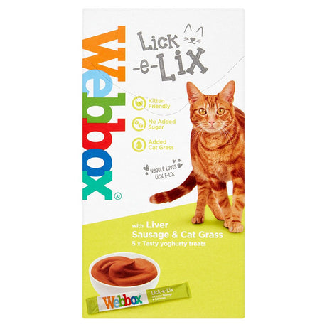 Webbox Lick e Lix Cream Liver with Cat Grass 17x (5x15g), Webbox,