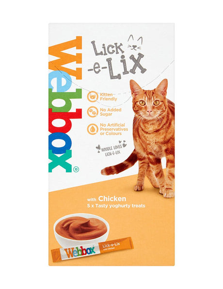 Webbox Lick e Lix Yoghurt Chicken Cat Treat 10x (5x15g), Webbox,