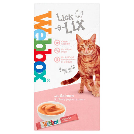 Webbox Lick e Lix Yoghurt Salmon Cat Treat 10x (5x15g), Webbox,