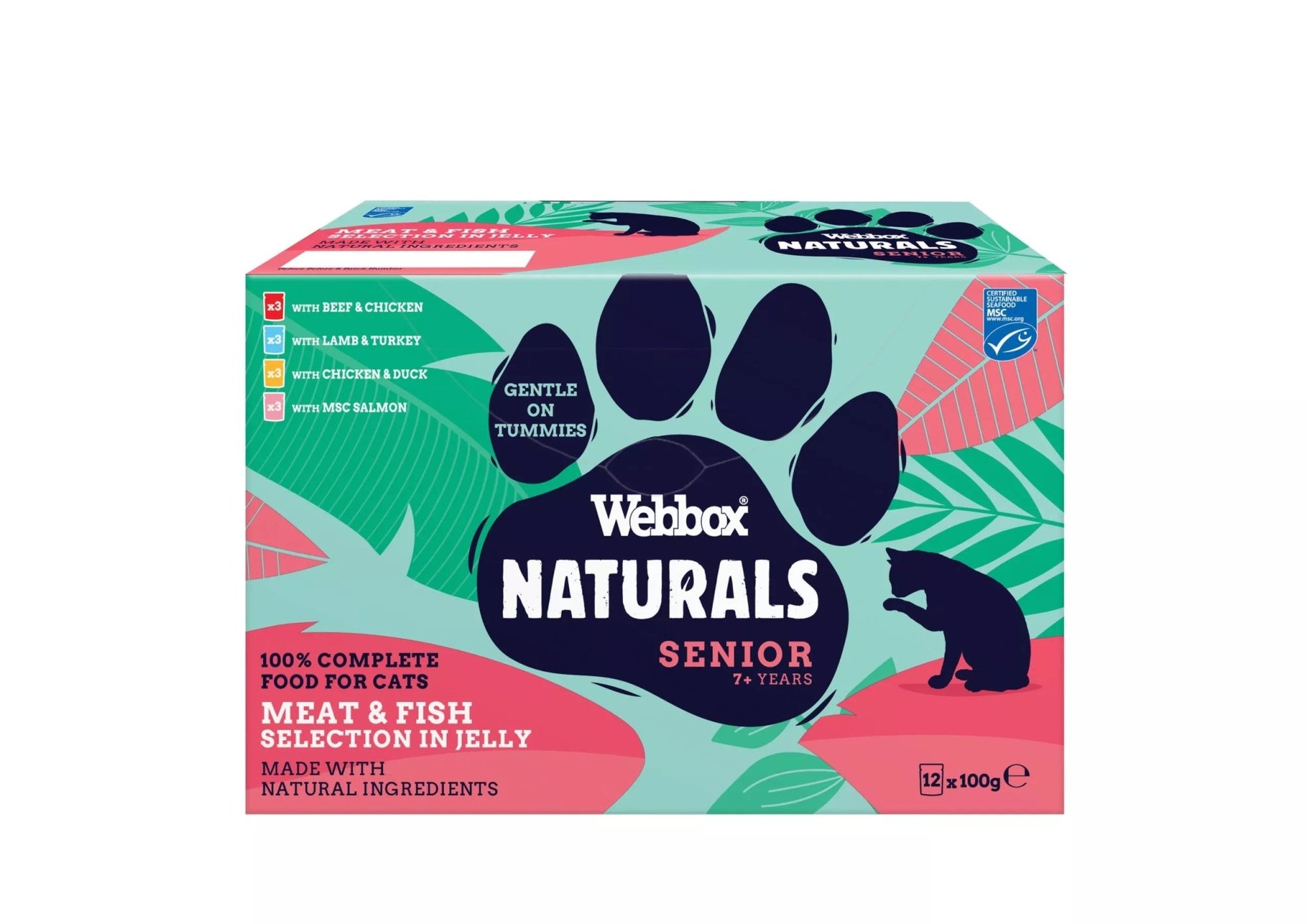 Webbox Naturals Cat Senior 7+ Mixed in Jelly Pouches 5x (12x100g), Webbox,