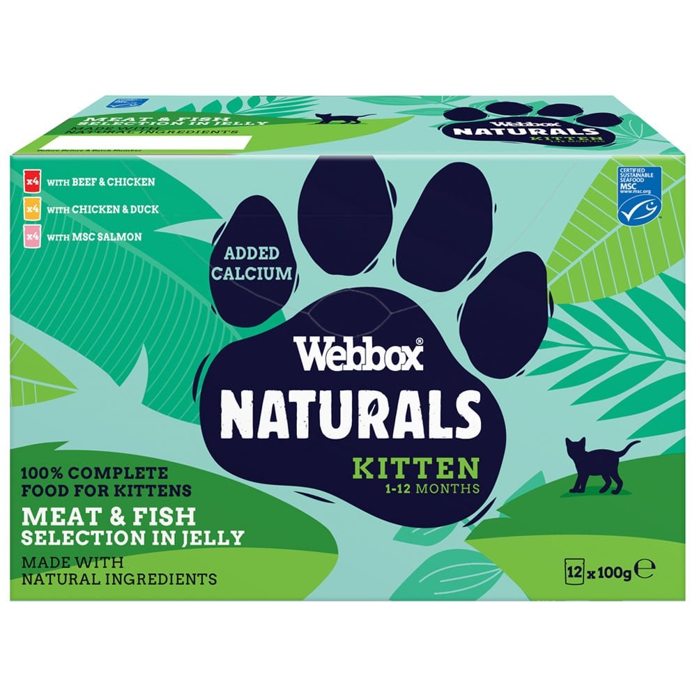 Webbox Naturals Kitten 2-12 Months Mixed in Jelly 5x (12x100g), Webbox,