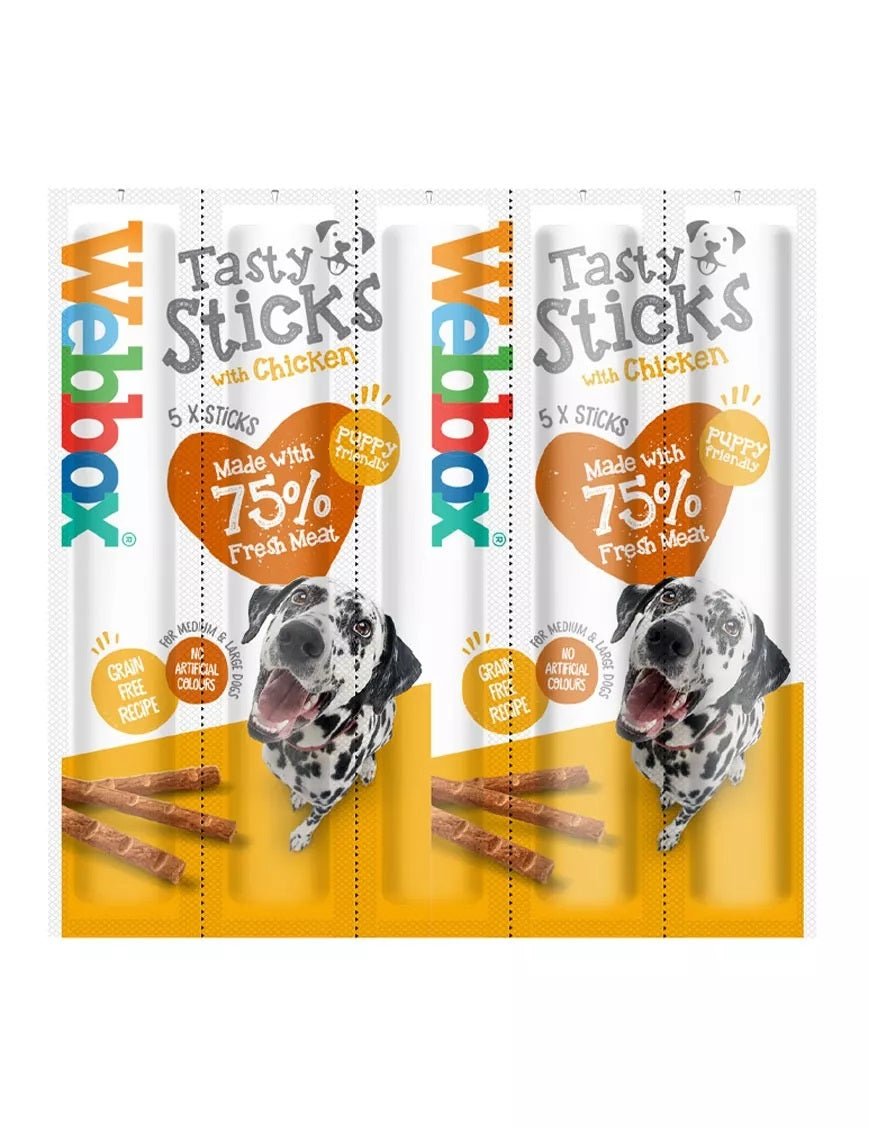 Webbox Tasty Sticks Chicken Large 18 x 5 Sticks, Webbox,