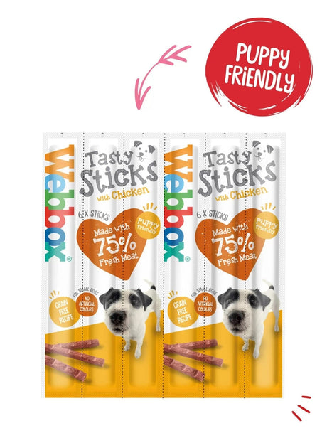 Webbox Tasty Sticks Chicken Small 12 x 6 Sticks, Webbox,