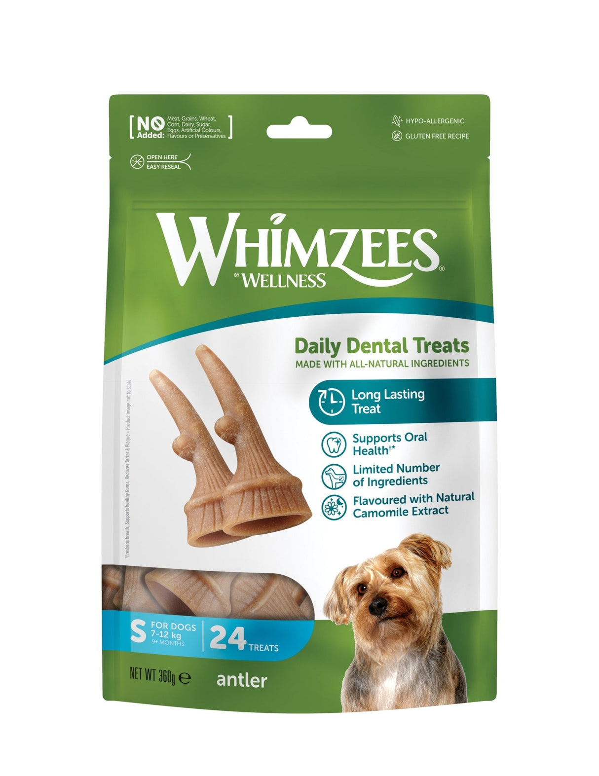 Whimzees Antlers Small 24 pack x 6, Whimzees,