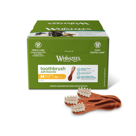 Whimzees Toothbrush Medium Box of 75 x 110mm, Whimzees,