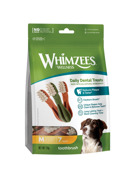 Whimzees Toothbrush Weekley Pack Medium 7 pack x 6, Whimzees,