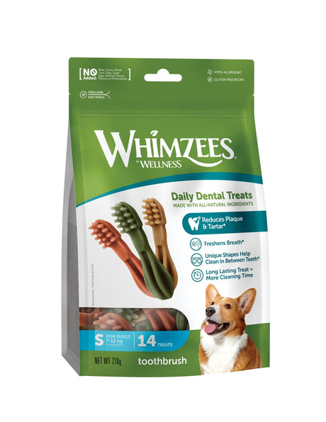 Whimzees Toothbrush Weekly Pack Small 14 pack x 6, Whimzees,
