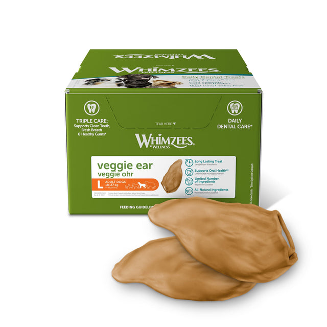 Whimzees Veggie Ears Box of 18, Whimzees,