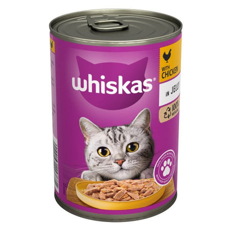 Whiskas 1+ Adult Chicken in Jelly Tins 12 x 400g, Whiskas,