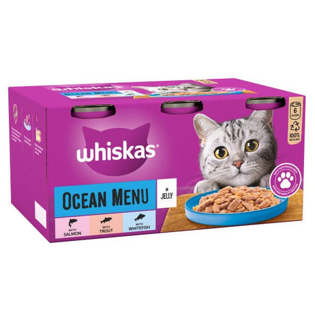 Whiskas 1+ Adult Ocean Menu in Jelly Tins 4x (6x400g), Whiskas,