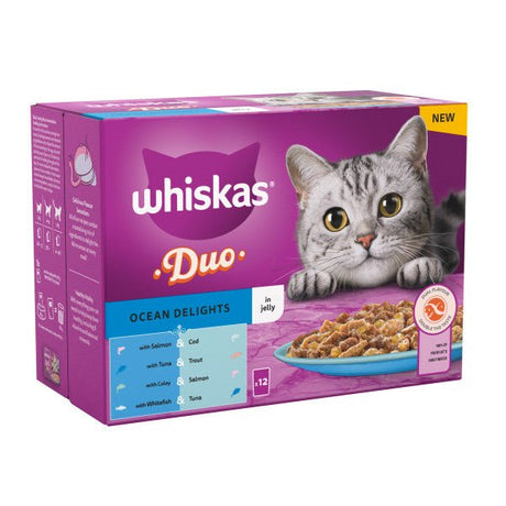Whiskas Adult 1+ Duo Ocean Delights in Jelly 4x (12x85g), Whiskas,