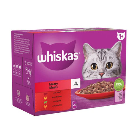 Whiskas Adult 1+ Meaty Meals in Jelly 4x (12x85g), Whiskas,