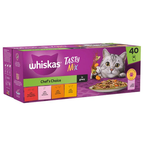 Whiskas Adult 1+ Tasty Mix Chefs Choice in Gravy Pouches, Whiskas, 40 x 85g