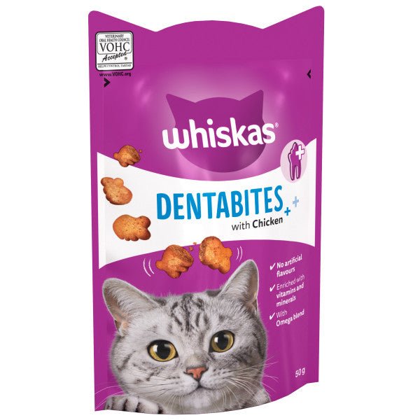 Whiskas Dentabites Chicken Cat Treats 8x50g, Whiskas,