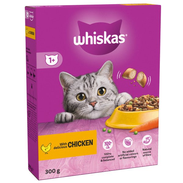 Whiskas Dry 1+ Adult Chicken, Whiskas, 6 x 300g