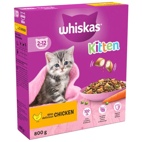 Whiskas Dry 2-12 Month Kitten Chicken, Whiskas, 5 x 800g