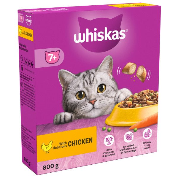 Whiskas Dry 7+ Senior Chicken, Whiskas, 5 x 800g