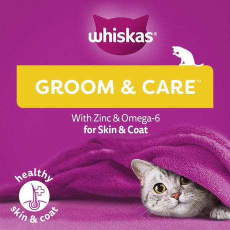 Whiskas Groom & Care Adult Cat Treats with Chicken 8 x 45g, Whiskas,