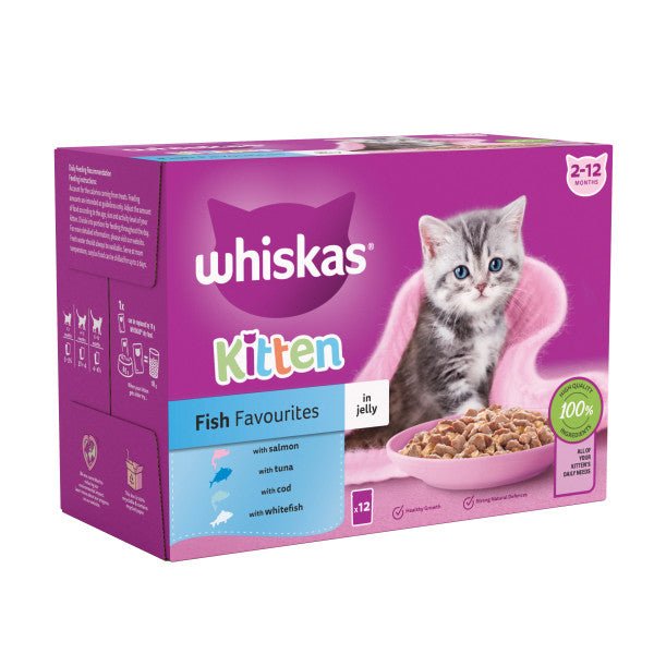 Whiskas Kitten 2-12 month Fish Favourites in Jelly Pouches 4 x 12 x 85g, Whiskas,