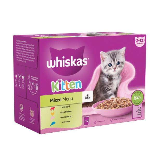 Whiskas Kitten 2-12 month Mixed Menu in Jelly 4 x 12 x 85g, Whiskas,
