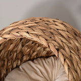 Wicker Cat Bed, Raised Rattan Cat Basket with Cylindrical Base, Soft Washable Cushion, 42 x 33 x 52cm, PawHut, Brown