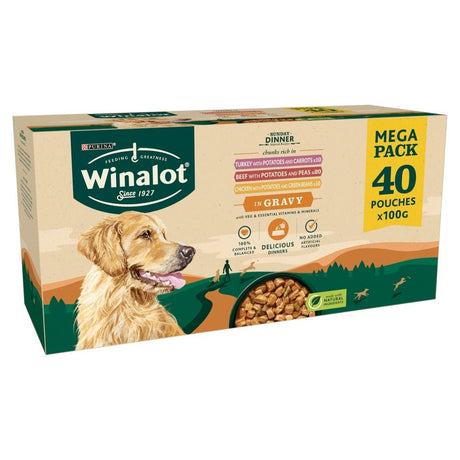 Winalot Adult Sunday Dinner in Gravy Mega Pack 40x100g Box, Winalot,