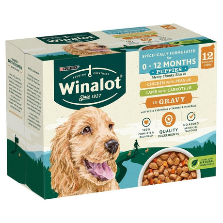 Winalot Puppy Meaty Chunks in Gravy 4x (12x100g), Winalot,