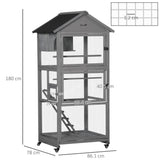 Wooden Aviary House with Wheels | Secure & Easy Clean, PawHut,