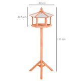 Wooden Bird Table Feeder & Stand for Gardens, PawHut,