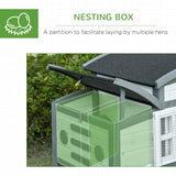 Wooden Chicken Coop with Nesting Box & Outdoor Run, 140cm, PawHut,