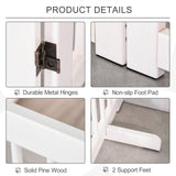 Wooden Freestanding Pet Gate 4 Panels 91cm Foldable Dog Safety Fence with 2 Support Feet Walk-through Door for Doorway Stairs, PawHut,