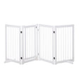 Wooden Freestanding Pet Gate 4 Panels 91cm Foldable Dog Safety Fence with 2 Support Feet Walk-through Door for Doorway Stairs, PawHut,