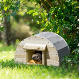 Wooden Hedgehog House Outdoor, Small Animal Shelter Hibernation Home, with 2 Doors, for Garden, 40 x 30.2 x 23.5 cm, Natural, PawHut,