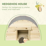 Wooden Hedgehog House Outdoor, Small Animal Shelter Hibernation Home, with 2 Doors, for Garden, 40 x 30.2 x 23.5 cm, Natural, PawHut,