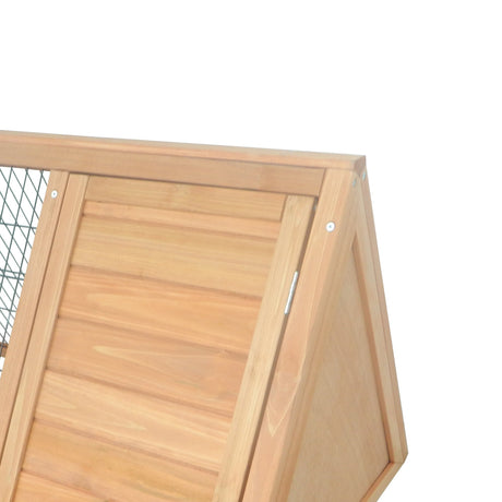 Wooden Rabbit Cage Small Animal Hutch w/ Outside Area - Yellow, PawHut,