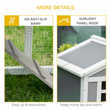 Wooden Rabbit Hutch, 2 Tier Guinea Pig Cage, Bunny Run, Small Animal House for Indoor Outdoor with Sunlight Panel Roof Slide-out Tray, 150 x 66 x 100cm, Grey, PawHut,