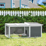 Wooden Rabbit Hutch Guinea Pig Small Animal Cage Rabbit Run Duck House Asphalt roof Indoor Outdoor 115 x 66 x 47.5 cm, PawHut,