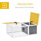 Wooden Rabbit Hutch Guinea Pig Small Animal Cage Rabbit Run Duck House Asphalt roof Indoor Outdoor 115 x 66 x 47.5 cm, PawHut,