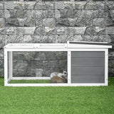Wooden Rabbit Hutch Guinea Pig Small Animal Cage Rabbit Run Duck House Asphalt roof Indoor Outdoor 115 x 66 x 47.5 cm, PawHut,