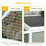 Wooden Rabbit Hutch Guinea Pig Small Animal Cage Rabbit Run Duck House Asphalt roof Indoor Outdoor 115 x 66 x 47.5 cm, PawHut,