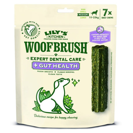 Woofbrush Gut Health Dental Chew Medium Multipack 5 x 196g, Lily's Kitchen,