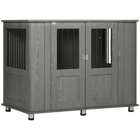 XL Dog Crate Table with Magnetic Door, Indoor - Grey, PawHut,