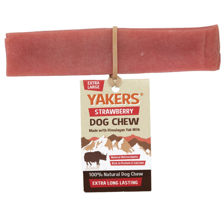 Yakers Strawberry Dog Chew, Yakers, XL